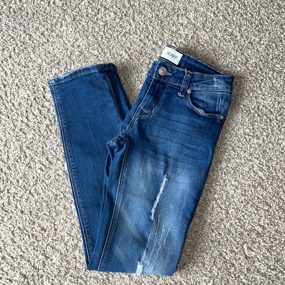 Hudson Girls Distressed Skinny Jeans Size 10